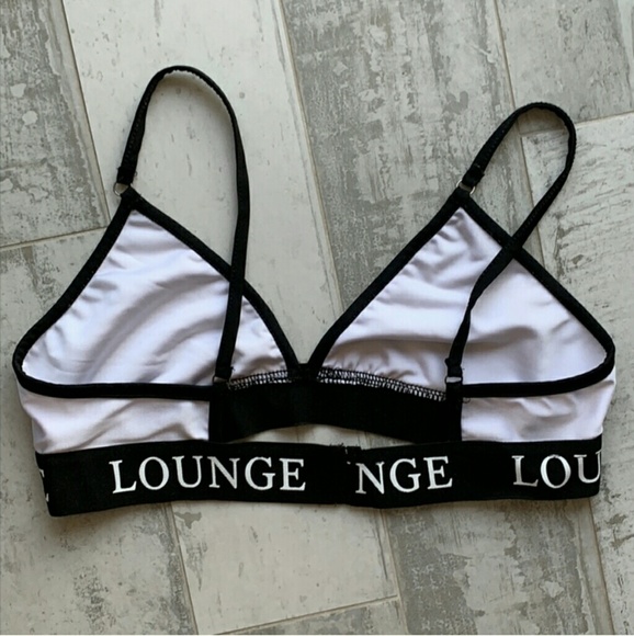 Lounge Bikini top bra not padded stretchy band B&W - Picture 4 of 8